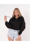 KADIN KAPÜŞONLU FERMUARLI CROP SWEAT