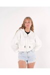 KADIN KAPÜŞONLU FERMUARLI CROP SWEAT