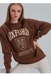 KADIN OXFORD BASKILI ÜÇ İPLİK SWEAT